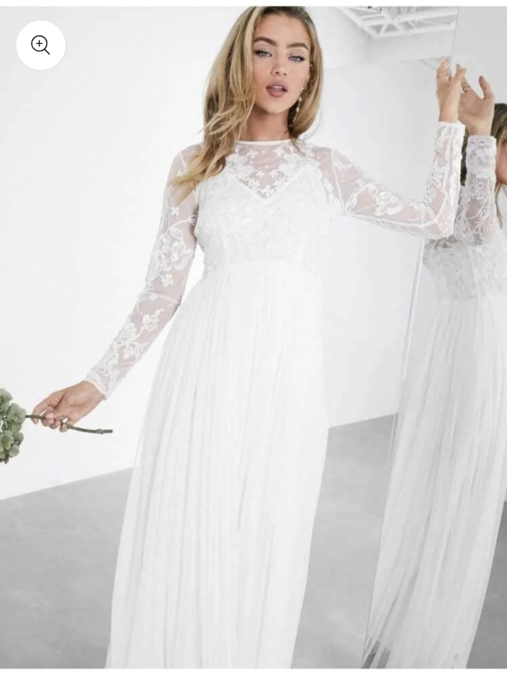 asos white long sleeve maxi dress ASOS Design Elizabeth long sleeve wedding dress with beaded bodice in White